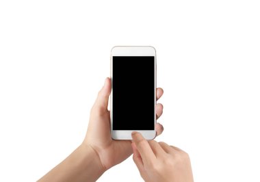 Bir elde ekran akıllı telefonuna dokun