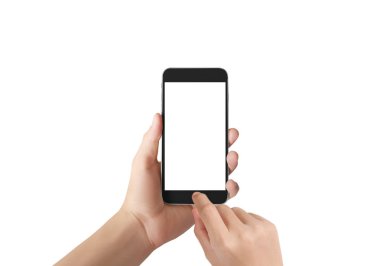 Bir elde ekran akıllı telefonuna dokun