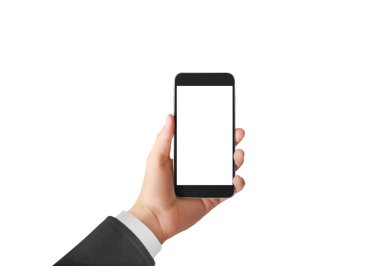 Bir elde ekran akıllı telefonuna dokun