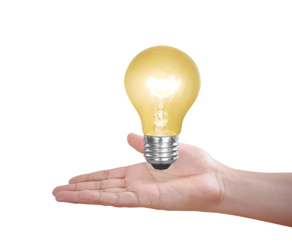 Hand Holding Light Bulb Energy — Stock Photo, Image