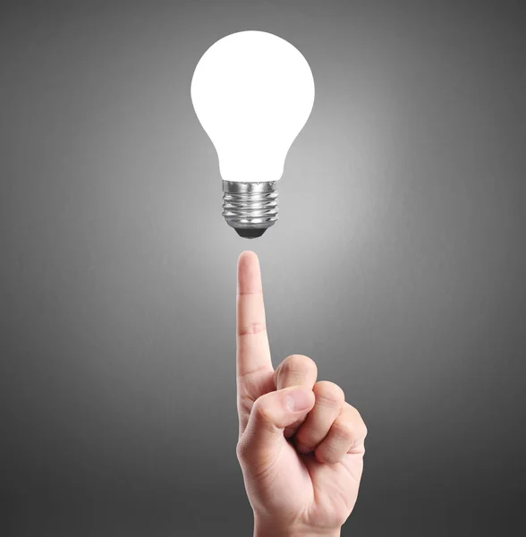 Hand Met Een Lampje Met Energie — Stockfoto