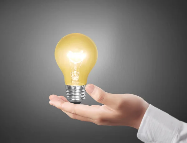 Hand Holding Light Bulb Energy — Stock Photo, Image