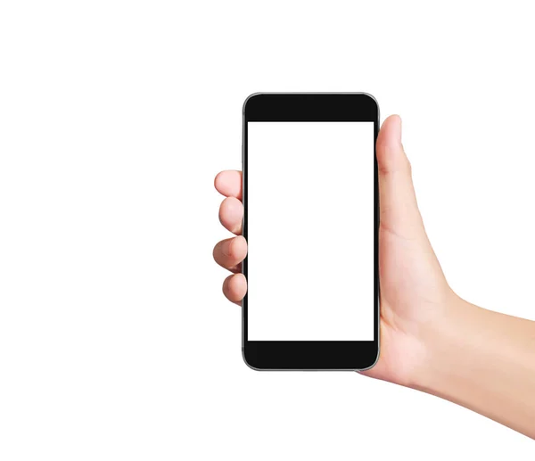 Pekskärm Smartphone Hand — Stockfoto