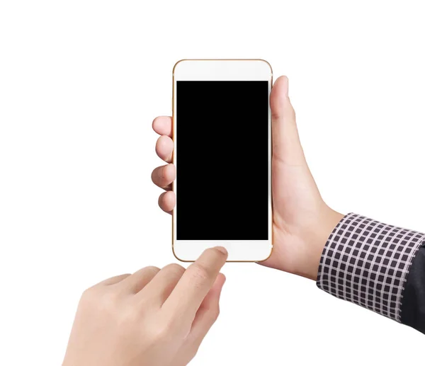 Dotykový Smartphone Ruce — Stock fotografie