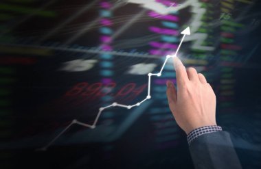 işadamı ile elden gelen finansal simgeler