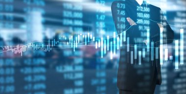 Yatırım kavramı, el elden gelen stok mali grafik sembolleri ile