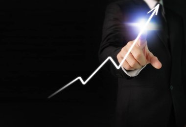 Yatırım kavramı, el elden gelen stok mali grafik sembolleri ile