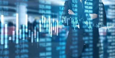 Yatırım kavramı, el elden gelen stok mali grafik sembolleri ile