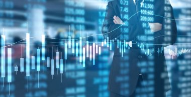 Yatırım kavramı, el elden gelen stok mali grafik sembolleri ile