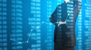 Yatırım kavramı, el elden gelen stok mali grafik sembolleri ile