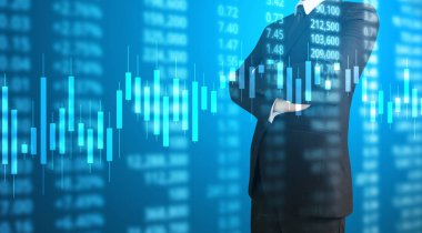 Yatırım kavramı, el elden gelen stok mali grafik sembolleri ile