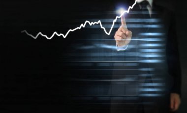 Yatırım kavramı, el elden gelen stok mali grafik sembolleri ile