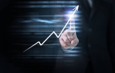 Yatırım kavramı, el elden gelen stok mali grafik sembolleri ile