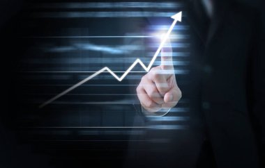 Yatırım kavramı, el elden gelen stok mali grafik sembolleri ile