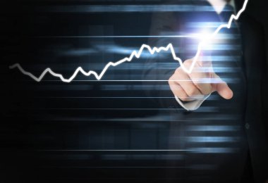 Yatırım kavramı, el elden gelen stok mali grafik sembolleri ile