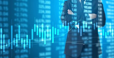 Yatırım kavramı, el elden gelen stok mali grafik sembolleri ile