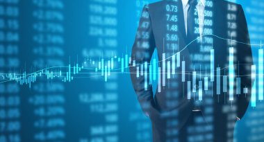 Yatırım kavramı, el elden gelen stok mali grafik sembolleri ile