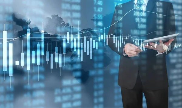 Yatırım kavramı, el elden gelen stok mali grafik sembolleri ile