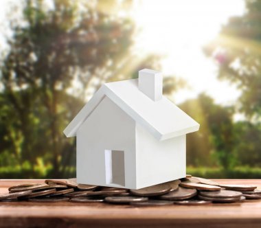 Sikke yığını üzerinde duran küçük ev