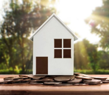 Sikke yığını üzerinde duran küçük ev