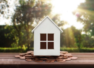 Sikke yığını üzerinde duran küçük ev