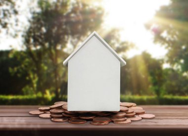 Sikke yığını üzerinde duran küçük ev