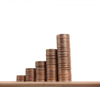 Yatırım konsepti ve sikkeler borsa grafiği 