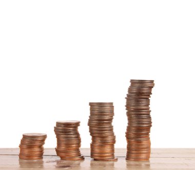 Yatırım konsepti ve sikkeler borsa grafiği 