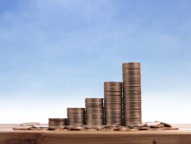 Yatırım konsepti ve sikkeler borsa grafiği 