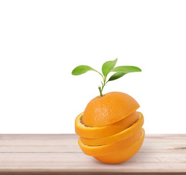 Turuncu Beyaz ahşap tablo