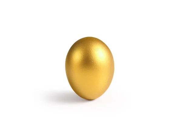 Dourado Ovo Páscoa Isolado — Fotografia de Stock
