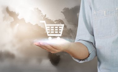 İşadamı el noktası veri ağ bağlantısı dokunmadan