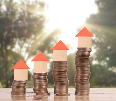 Bozuk para üzerindeki evin modeli.