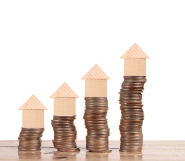 Bozuk para üzerindeki evin modeli.