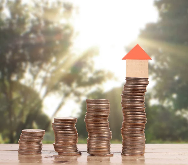 Bozuk para üzerindeki evin modeli.