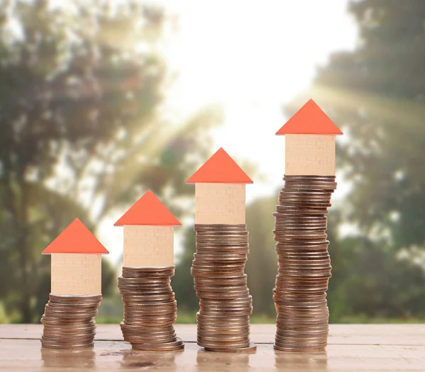 Bozuk para üzerindeki evin modeli.