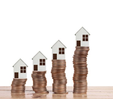 Bozuk para üzerindeki evin modeli.