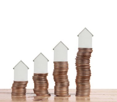 Bozuk para üzerindeki evin modeli.