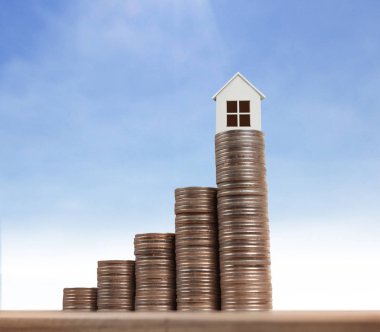 Bozuk para üzerindeki evin modeli.