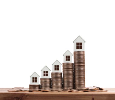 Bozuk para üzerindeki evin modeli.