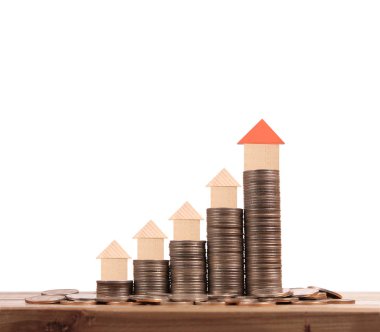 Bozuk para üzerindeki evin modeli.