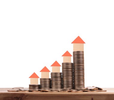 Bozuk para üzerindeki evin modeli.