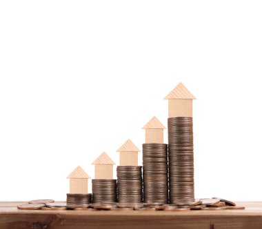 Bozuk para üzerindeki evin modeli.