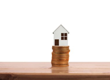 Bozuk para üzerindeki evin modeli.