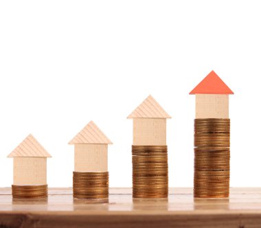 Bozuk para üzerindeki evin modeli.