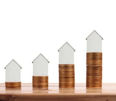 Bozuk para üzerindeki evin modeli.