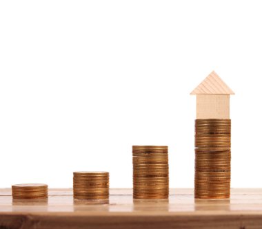 Bozuk para üzerindeki evin modeli.