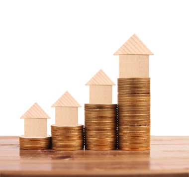 Bozuk para üzerindeki evin modeli.