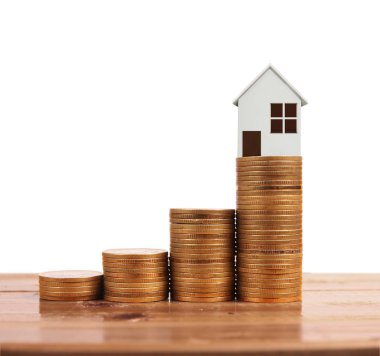 Bozuk para üzerindeki evin modeli.