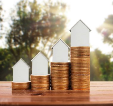 Bozuk para üzerindeki evin modeli.